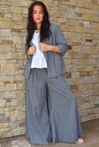 Arbi Gingham Palazzo Pant Black